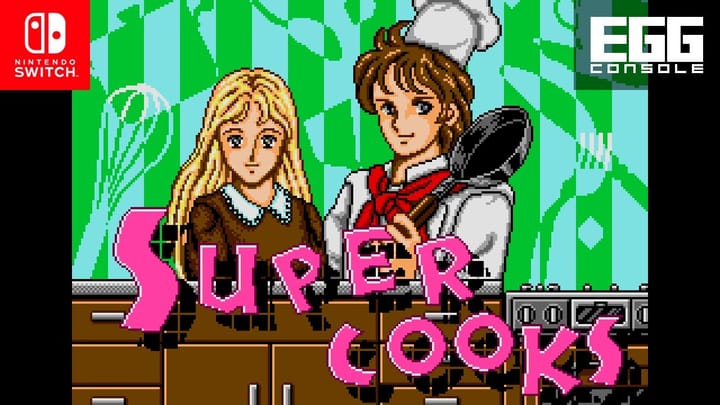 Title screen for EGG Console Super Cooks MSX2 on Nintendo Switch