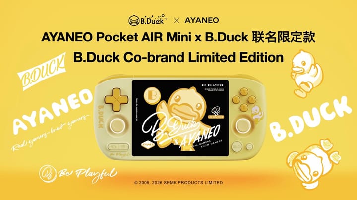 Thumbnail for: AYANEO Pocket AIR Mini × B.Duck Limited Edition Available Now