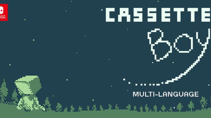 Cassette Boy gameplay showing a 2D pixel art character in a 3D environment