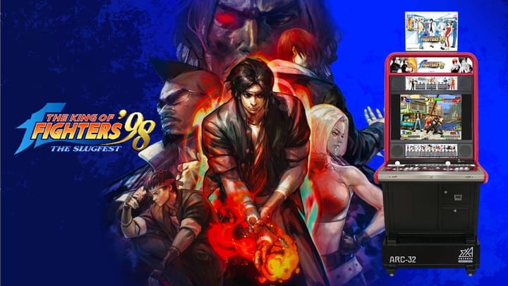 The King of Fighters '98 running on an exA-Arcadia ARC-32 arcade cabinet