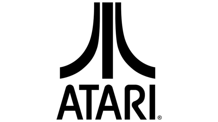 The classic Atari logo in black against a white background