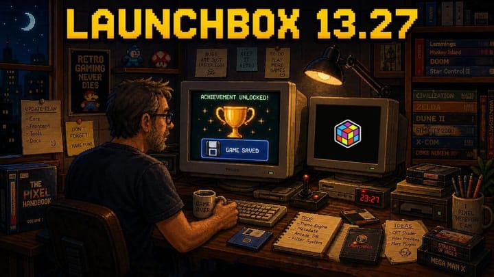 LaunchBox 13.27 user interface showing game box art