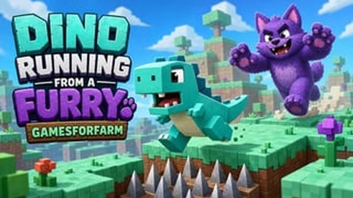 Gameplay screenshot of Dino running from a FURRY