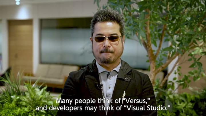YouTube thumbnail for New Studio “VS Studio SNK” Announced | A Message from Katsuhiro Harada, showing Katsuhiro Harada.