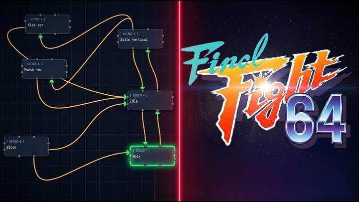 YouTube thumbnail showing the Felipe 64 development tool interface and gameplay from Final Fight 64 homebrew