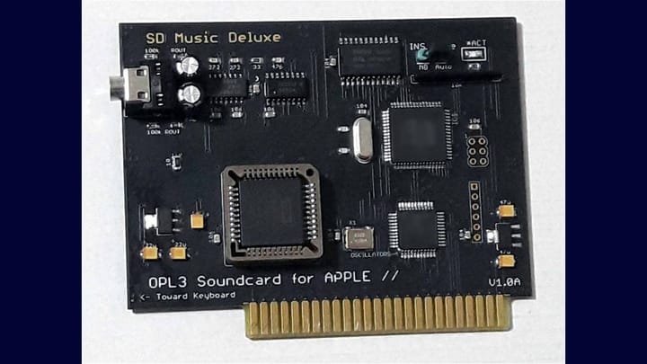The SD Music Deluxe card for the Apple II