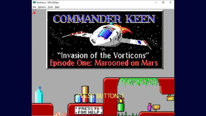 Commander Keen 1 running on the Sega Master System