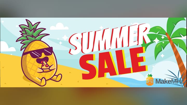 MakeMHz Summer Sale promotional graphic showing discounts on Xbox hardware mods