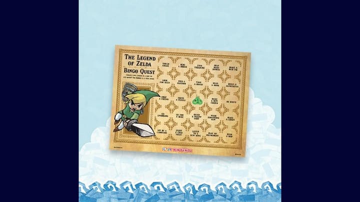 The Legend of Zelda Summer Bingo Quest printable activity sheet promo image