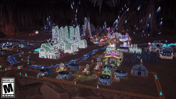Sintopia - Imployee Retention update key art showing the management simulator of Hell