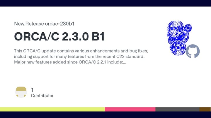 GitHub open graph image for the ORCA-C 2.3.0 B1 release