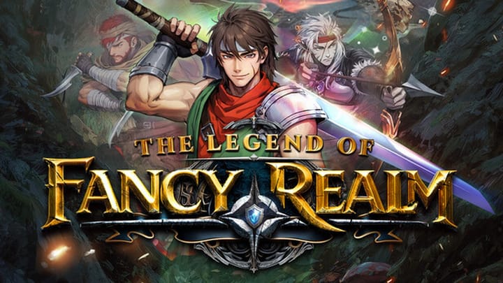 The Legend of Fancy Realm Remake key banner on Steam featuring main characters and tactical RPG logo