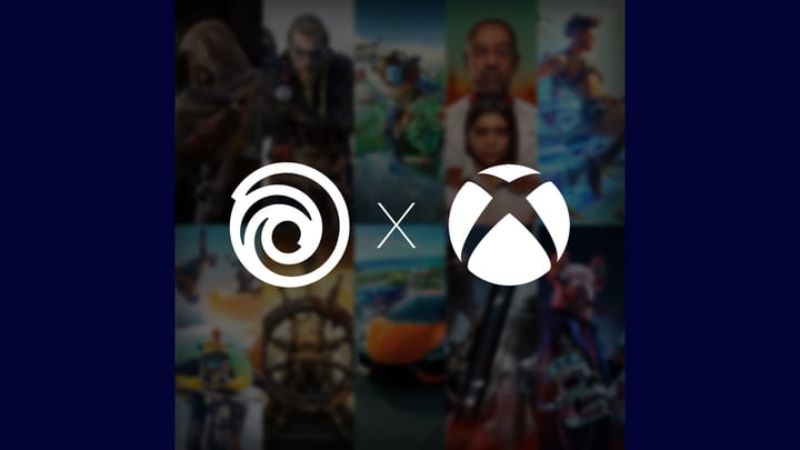 Ubisoft x Xbox announcement graphic highlighting free PC access for Xbox owners of select games