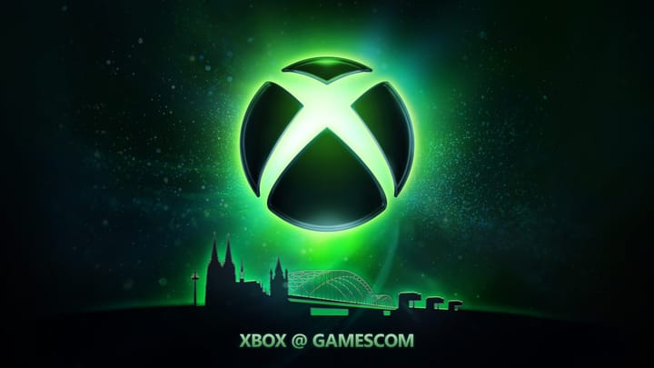 Xbox @ gamescom 2026 key art featuring 25 years of Xbox logo