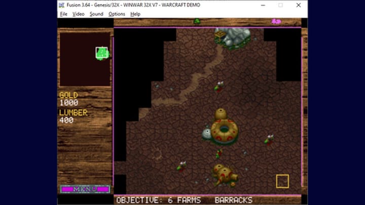 Warcraft 1 running on Sega 32X hardware
