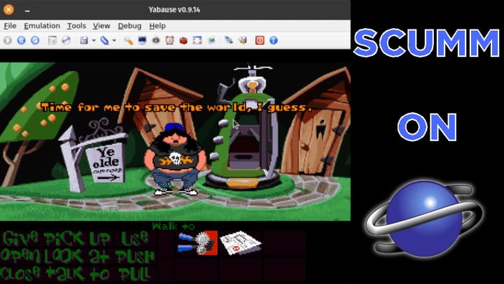 Day of the Tentacle running on a Sega Saturn emulator