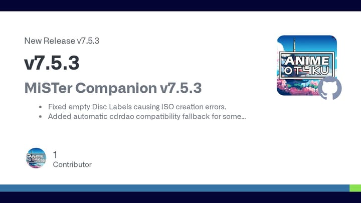 MiSTer Companion v7.5.3 release banner