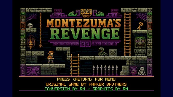 MontezumaGS running on an Apple IIgs emulator showing updated Super Hi-Res graphics