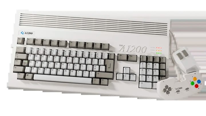 THE A1200 full-size Amiga replica computer with included mouse and gamepad