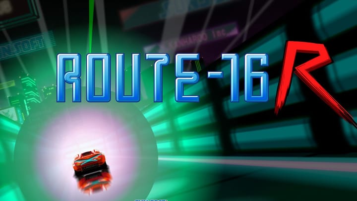Official key graphic and visual for ROUTE-16R featured on Sunsoft's website