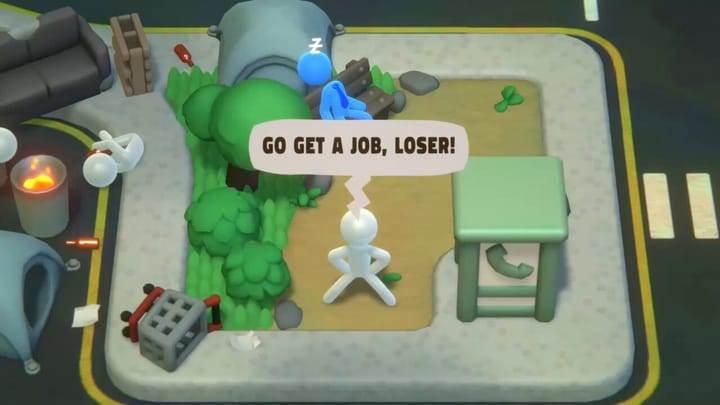 Promotional artwork and video thumbnail for Stick It to the Stickman Version 1.0