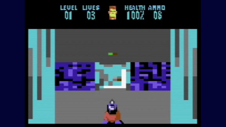 Gameplay screenshot of Wolf64 running on a Commodore 64