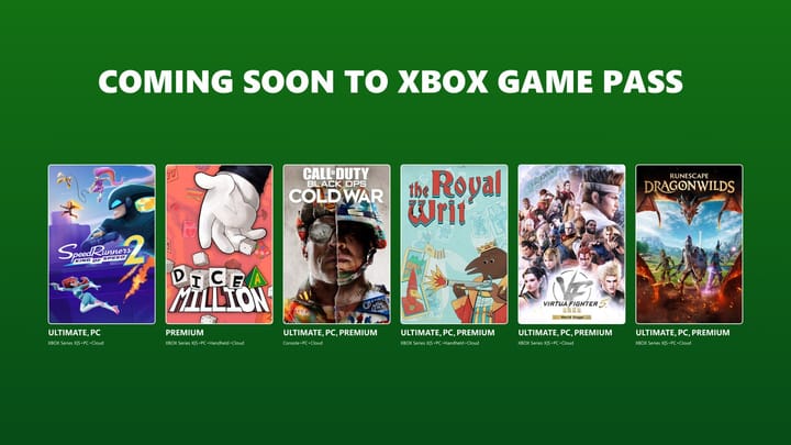Xbox Game Pass Wave 1 lineup graphic for September 2026
