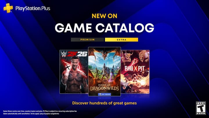 PlayStation Plus Game Catalog lineup announcement banner for September 2026