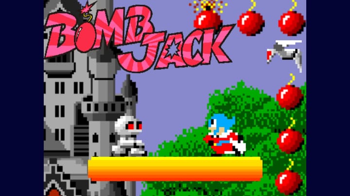 Bomb Jack Remake (1984) title screen and gameplay art