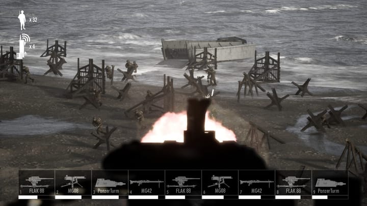 Beach Invasion 1944 key artwork featuring World War II coastal combat