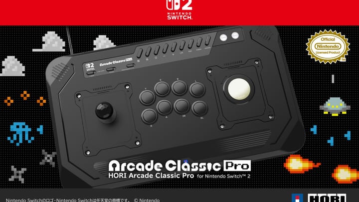 HORI Arcade Classic Pro for Nintendo Switch 2 modular arcade controller featuring swappable modules