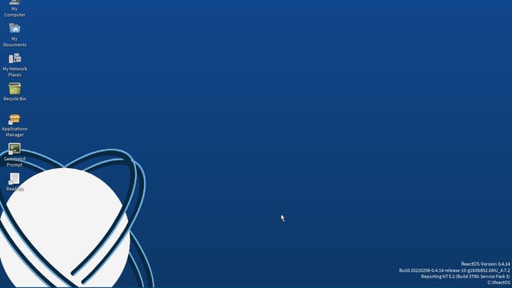 ReactOS 0.4.14 desktop screenshot