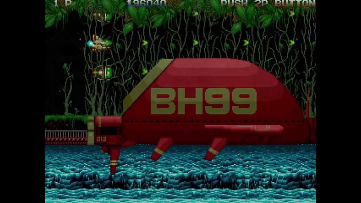 Direct gameplay screenshot of the Zero Wing port running on Neo Geo hardware