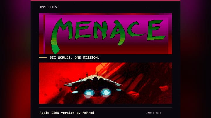 MENACE IIGS title and key visual banner