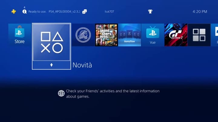 Quick Menu overlay appearing on the left side over the dashboard.