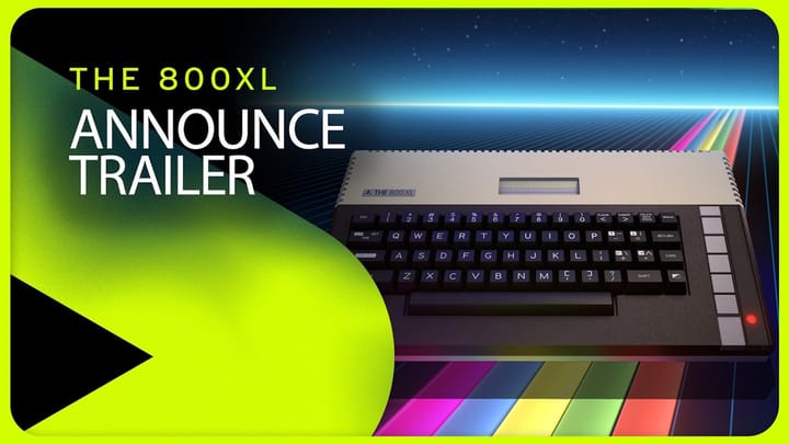 THE 800XL micro-computer hardware shown alongside official trailer branding